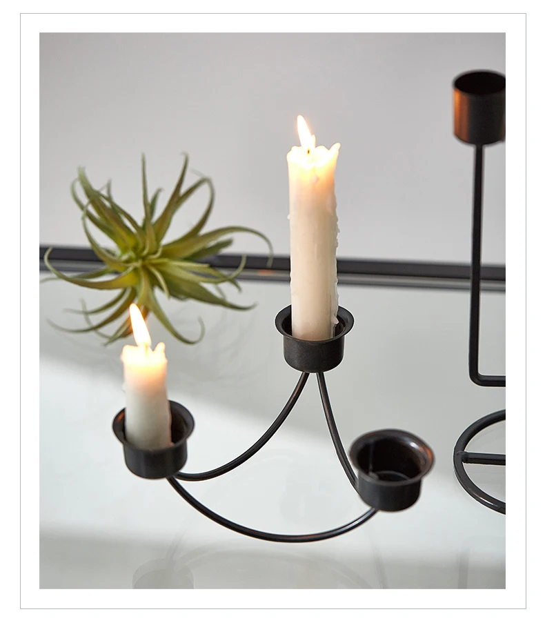 Creative Candlestick Home Decortion Iron Candle Holder Candlelight Dinner Party Ornaments Christmas Halloween Wedding Decoration