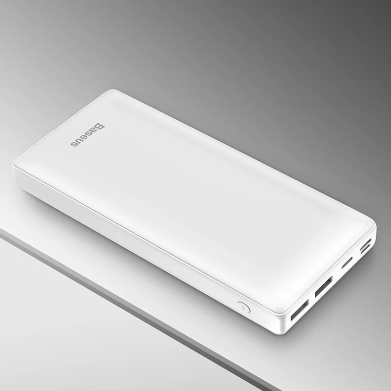 Baseus 30000 мАч Внешний аккумулятор для iPhone 11 samsung Xiaomi внешний аккумулятор USB C PD Быстрая зарядка внешний аккумулятор USB зарядное устройство - Цвет: White