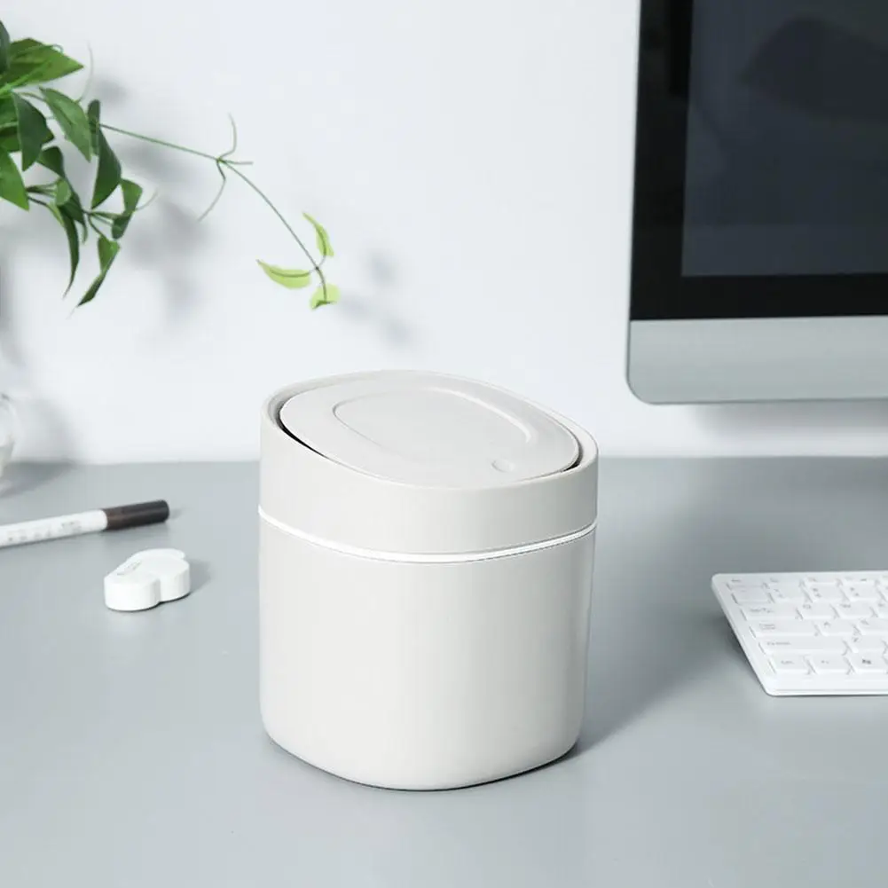 

Mini Desktop Small Waste Bin Basket Trash Can Table Garbage Office Cute Home N5C0