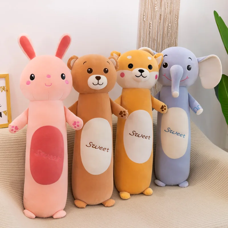 

Animal Series Cylindrical Pillow Cartoon Strip Plush Toy Sofa Back Cushion Send Girl'S Gift