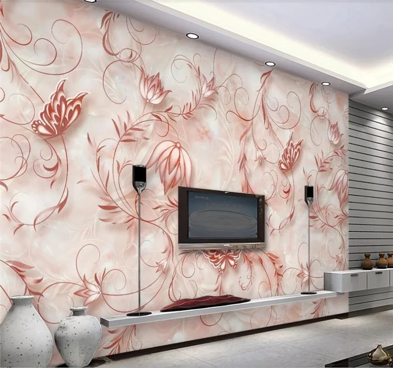Пользовательские 3d обои спальня стена мраморная декоративная живопись-высококачественный водонепроницаемый материал