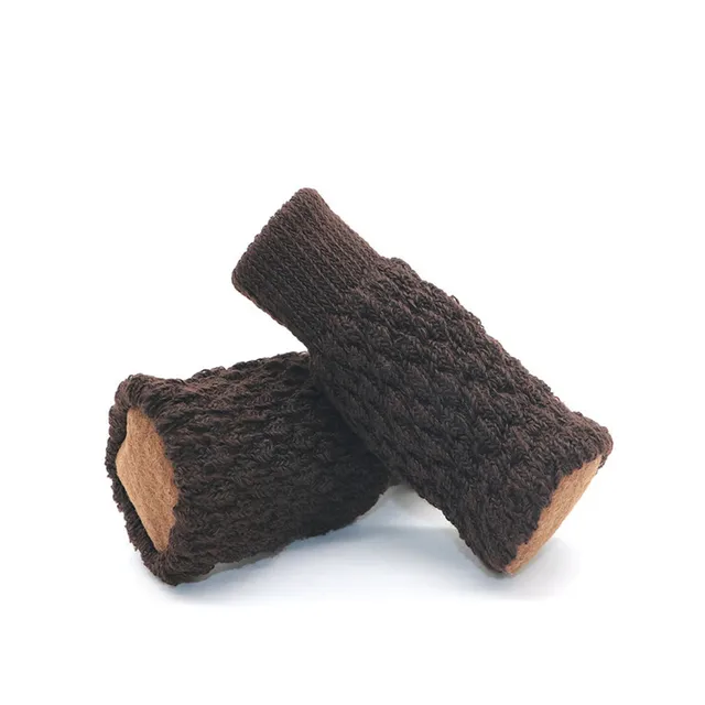 4PCS Knitted Chair Leg Socks Furniture Table Feet Leg Floor Protectors Covers Floor Protection Pads for Circumference 10-25cm brown