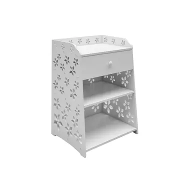 

Bedside Table with Drawer Simple Bedroom Night Stands Storage Cabinet Coffee Tea Table