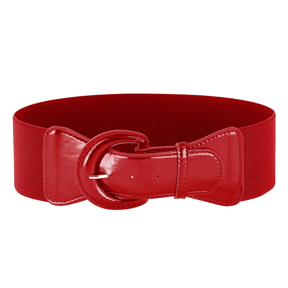 

BP Women Ladies Girls Polyurethane Leather Buckle Waist Belt Waistband Stretchy bright-coloured Fashion belt for Woman Dress