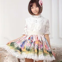 Милые Юбки принцессы в стиле Лолиты; оригинальные розовые кружевные юбки с принтом «Созвездие богини» для японской принцессы; GZWY084