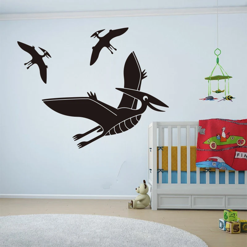 Large Pterodactyl Bird Dinosaur Wall Sticker Kids Room Bedroom Jurassic Park Dino Animal Wall Decal Nursery Vinyl Home Decor (2)