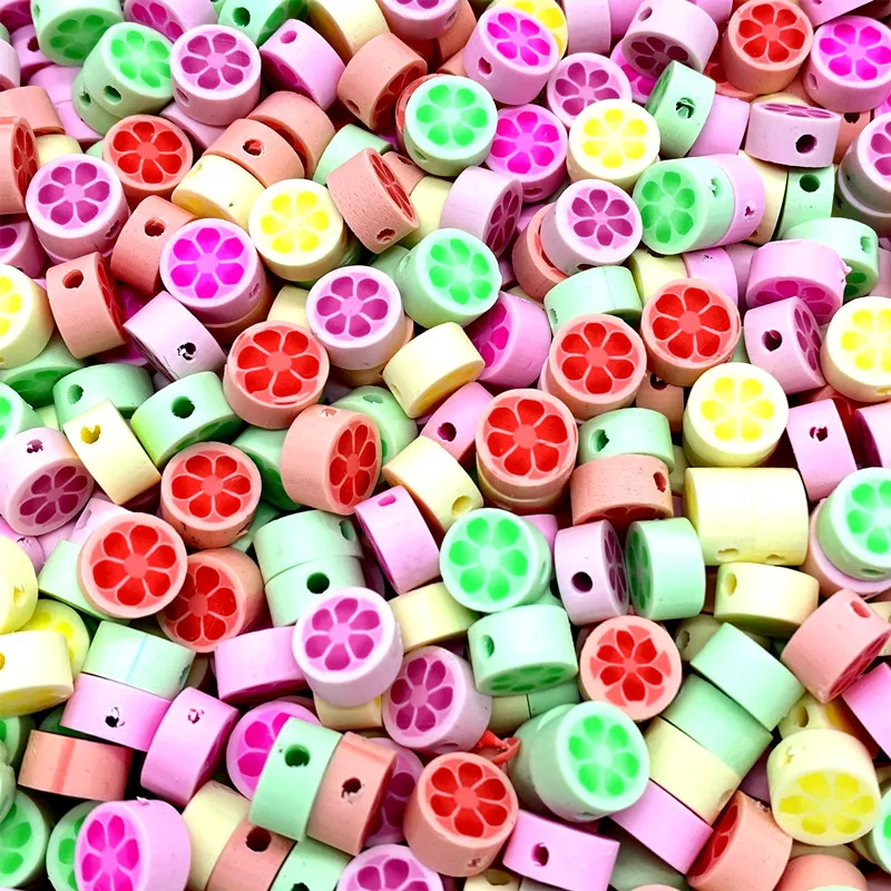 30pcs/lot 10mm Lemon Beads Polymer Clay Mixed Color Spacer For Jewelry Making DIY Bracelet necklace | Украшения и аксессуары
