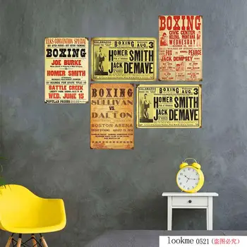 

Boxing Art Plate Metal Tin Sign Bar Pub Man Cave Vintage Plaque Poster Home Kitchen Decor