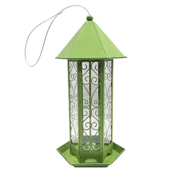 

Home Wild Portable Hanging Practical Outdoor Garden Large Capacity Parakeet Food Distributor Bird Feeder Container Retro Iron