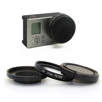 

3 In 1 37mm UV Filter Adapter Ring Lens Cap for Gopro HD Hero 3 3+ Camera