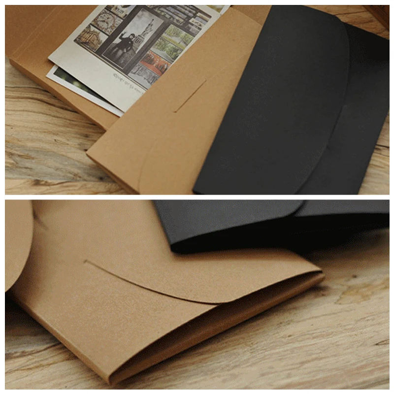 10Pcs/New 24*18*0.7cm Postcard Photo Gift Box 3 Colors Kraft Paper Envelope  Bag With Ribbon Scarf CD DVD Packaging Box - AliExpress