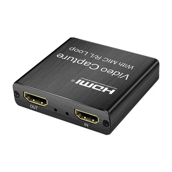 

With Mic HD Plug And Play Game Recording For Live Streaming Audio Multifunction HDMI Video Card 4K 1080P USB2.0 Portable