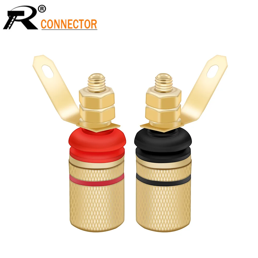 10pairs Banana jack socket Black+Red Gold-Plated plugs insulation sound Terminals Anti-impact speaker terminals | Обустройство дома