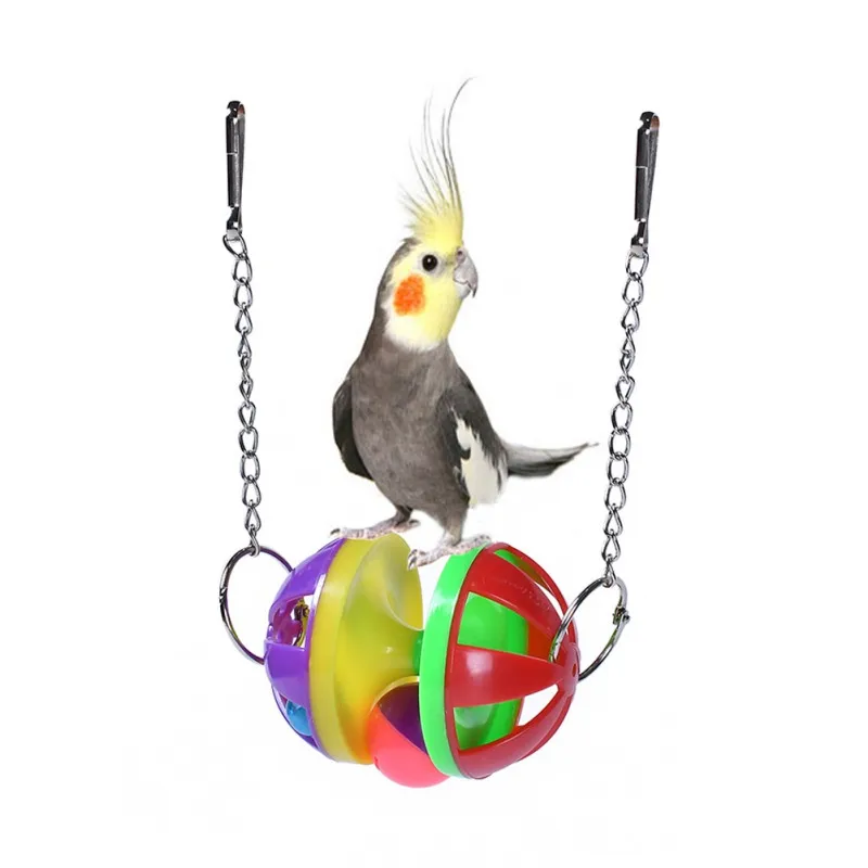 NewlyBird жевательные игрушки Красочная Пластиковая Игрушка попугай укус скалолазание игра подвесная игрушка клетка для домашних животных 2 цепи для подвешивания