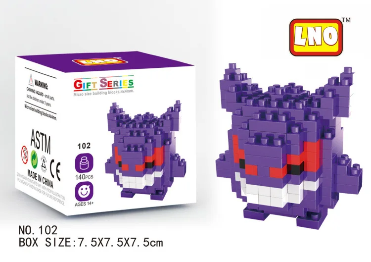 LOZ GENGAR Purple Ghost POKEMON Mini Building Blocks Figure Birthday GIFT Kids 