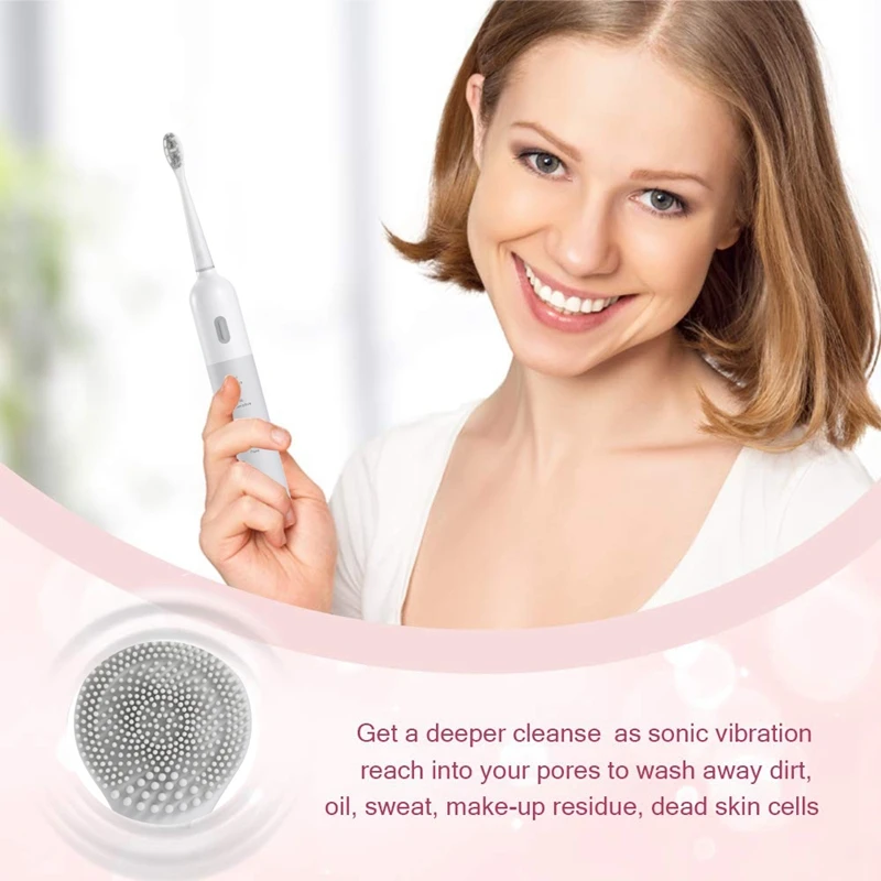 Multifunctional 2In1 Electric Toothbrush USB Charging Silicone Cleansing Brush Toothbrush Adults Multifunctional 2In1 Electric Toothbrush USB Charging Silicone Cleansing Brush Toothbrush Adults