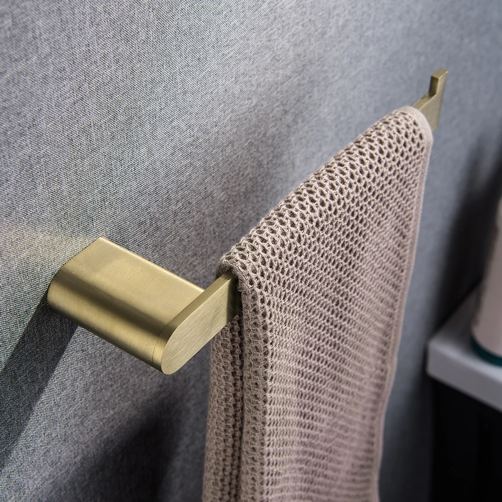 Brushed Gold Stainless Steel Bathroom Hardware Set Towel Hook Toilet Paper Holder