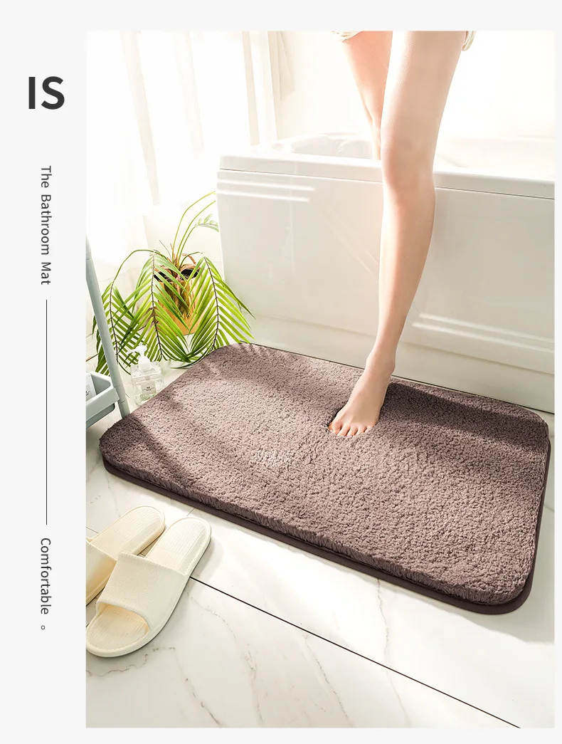 Shower Room Rugs Mats Bathroom Super Thick Fluff Fiber Bath Mat Chenil –  pocoro