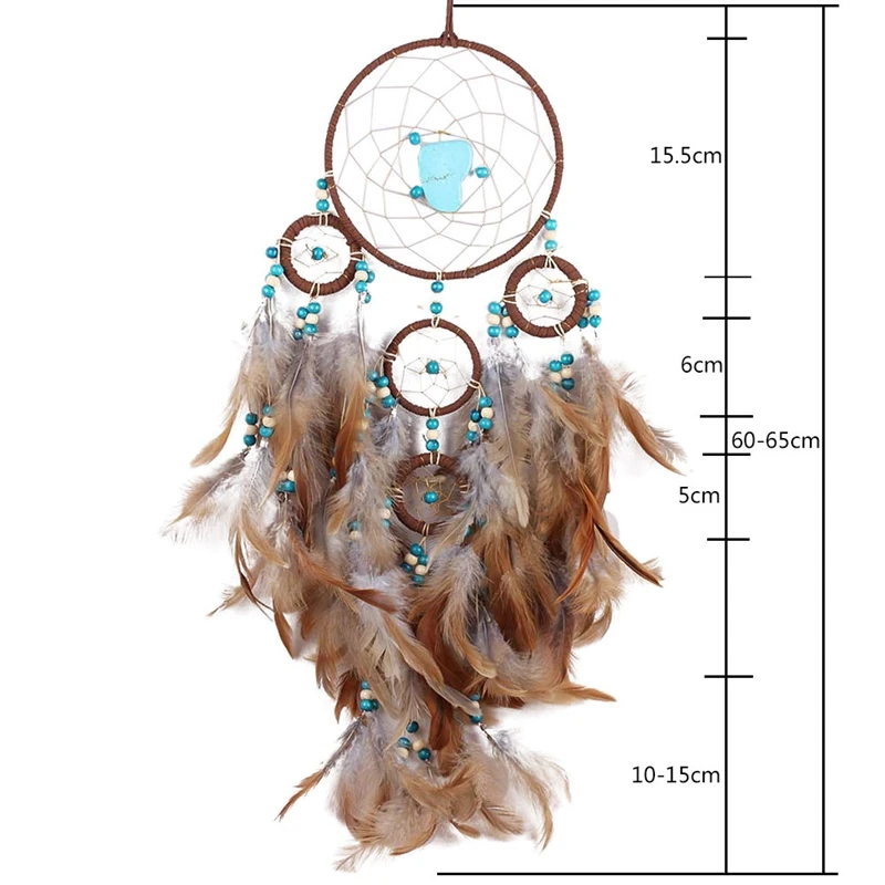 New Coffee Rings Large Turquoise Beads Dream Catcher Home Crafts Type Car Mounted Pendant