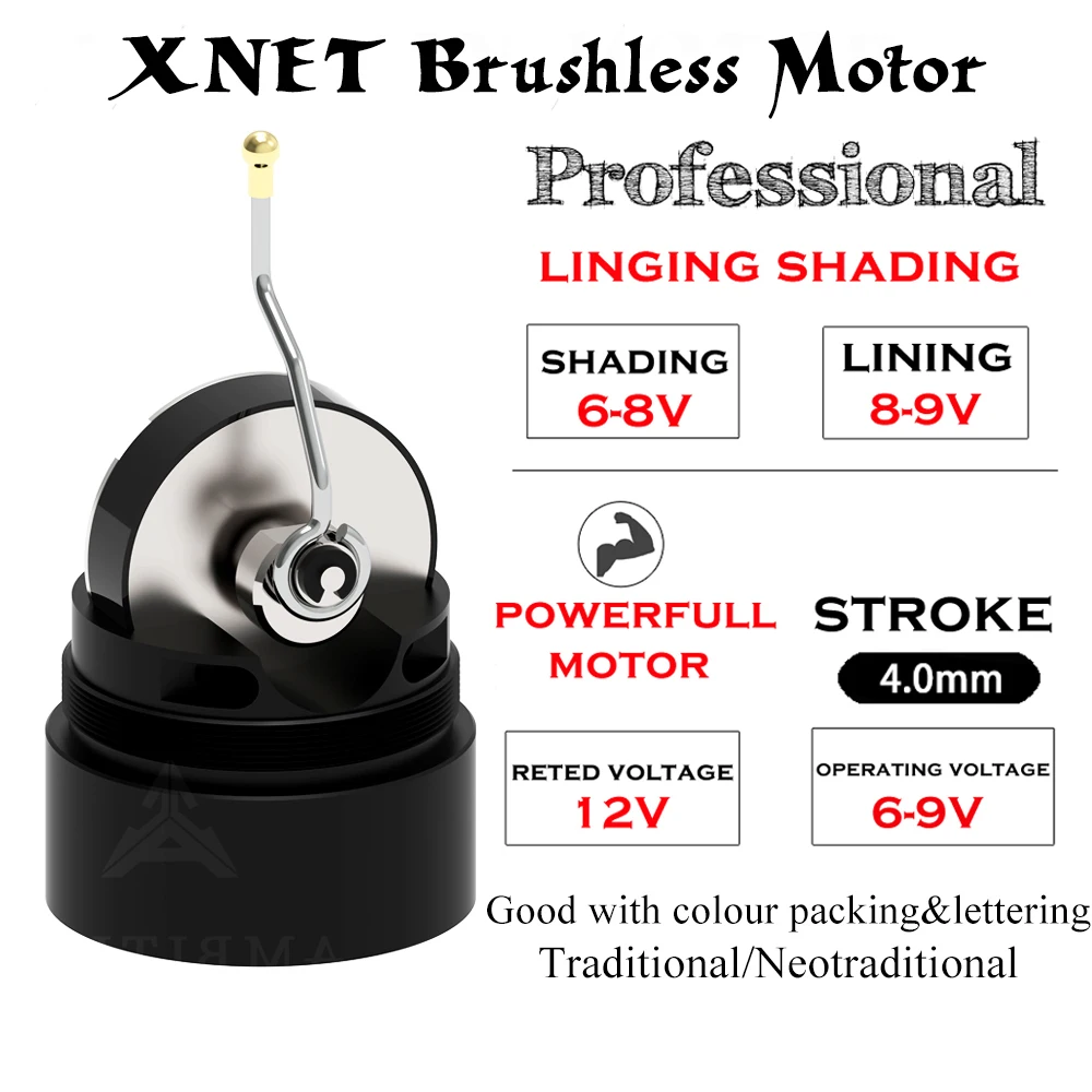Xnet Máquina de tatuaje inalámbrica, cartucho de motor sin núcleo, pluma de  batería de 1950 mAh, pantalla LED digital, fuente de alimentación, kit de