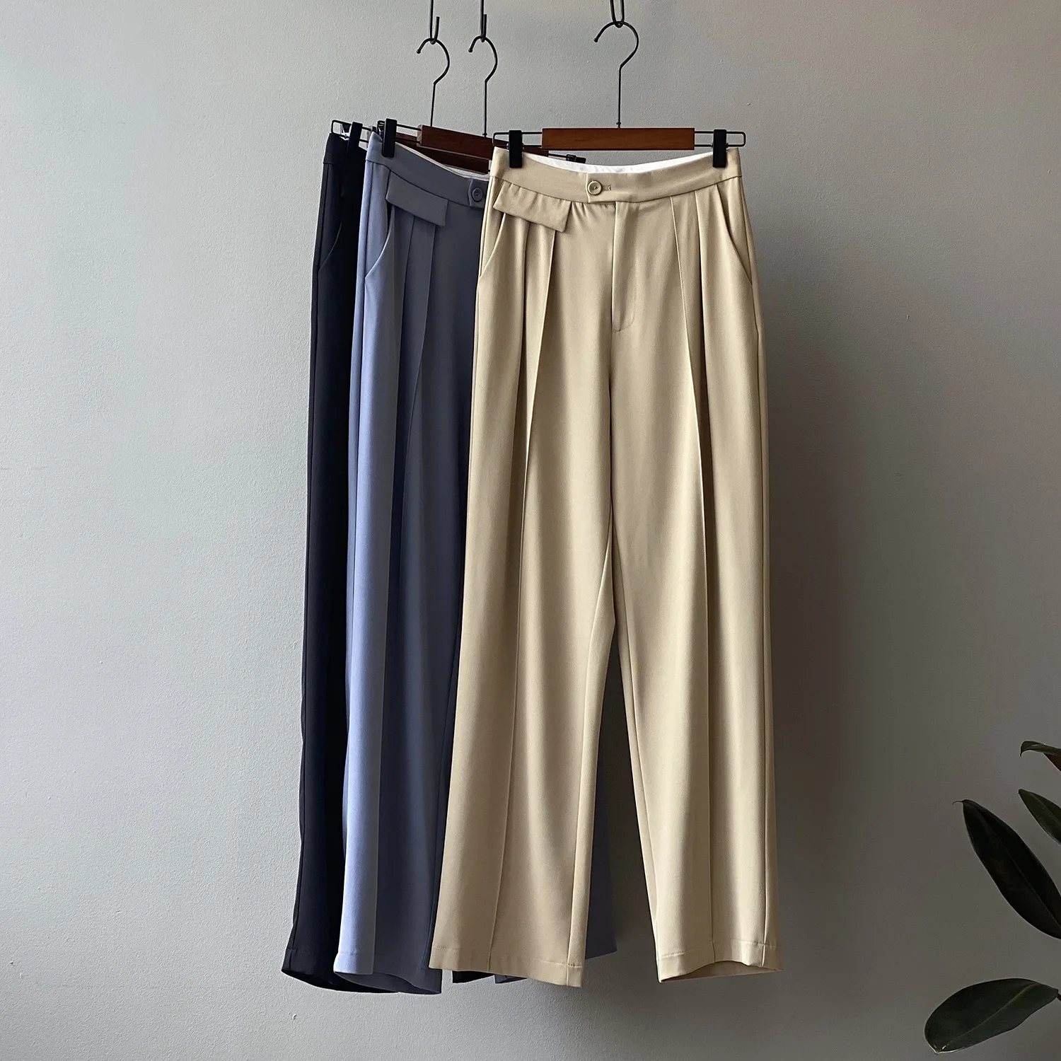 Women's Casual Pants High Waist Pleated Vertical Pants Loose Pants Suit Pants 2022 Spring And Autumn New Style joggers for women