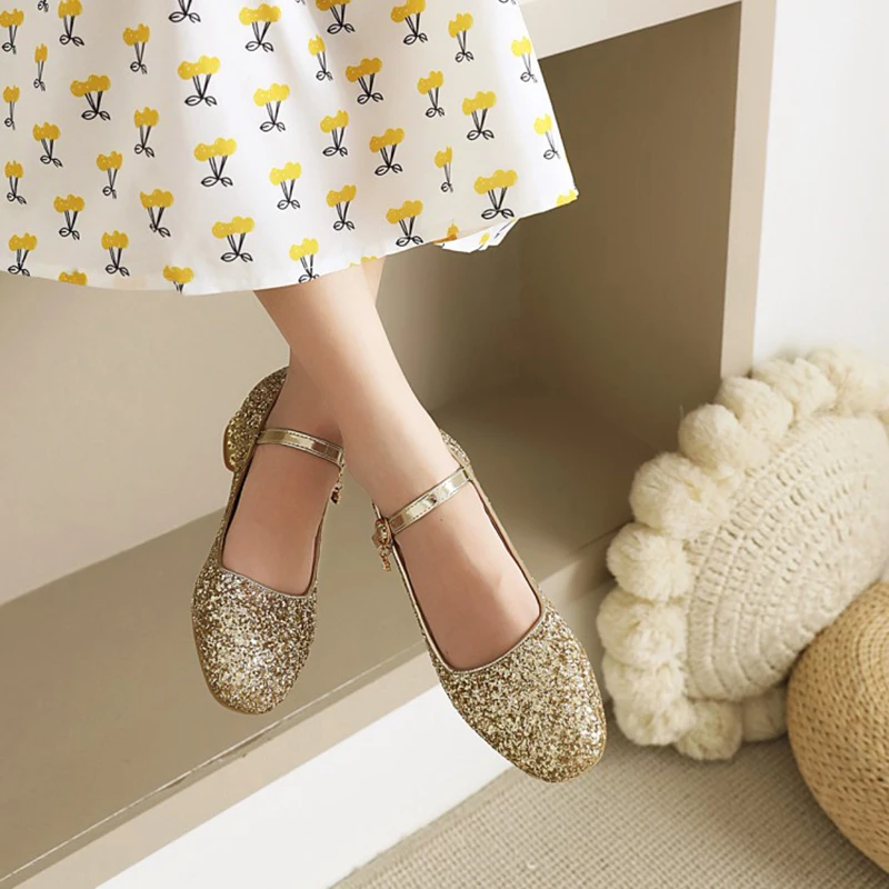 Kolnoo Handmade Real Photos Ladies Block Heel Pumps Mary Janes Nubuck Leather Round-toe Dress Shoes Evening Club Fashion Shoes