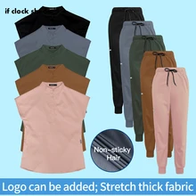 Pet Clinic Work Uniforms with Pockets Wholesale Scrubs Tops Jogging Pants Nutritionist Sets Stretch Thick Lab Dustproof Uniforms