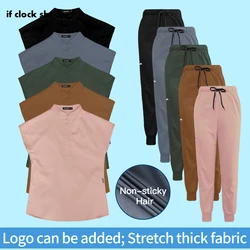 Pet Clinic Work Uniforms with Pockets Wholesale Scrubs Tops Jogging Pants Nutritionist Sets Stretch Thick Lab Dustproof Uniforms