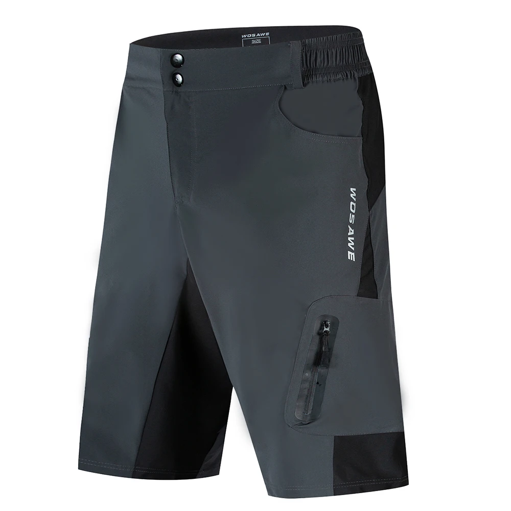 non-padded-Gray Wosawe велосипедные шорты Для мужчин для спорта на открытом воздухе, для велоспорта горный велосипед шорты свободные спортивные быстросохнущие горные нижнее белье Мотокросс мягкие шорты для женщин - Цвет: non-padded-Gray