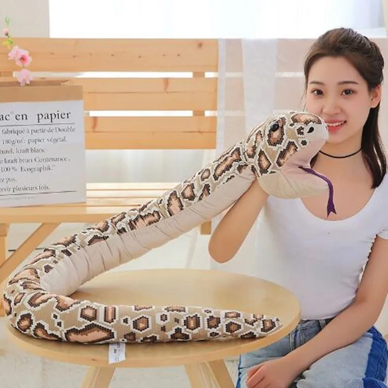165 см Большой размер реалистичный питон боа Constrictor плюшевая мягкая игрушка реалистичные змея животные игрушки Дети Хэллоуин забавные игрушки