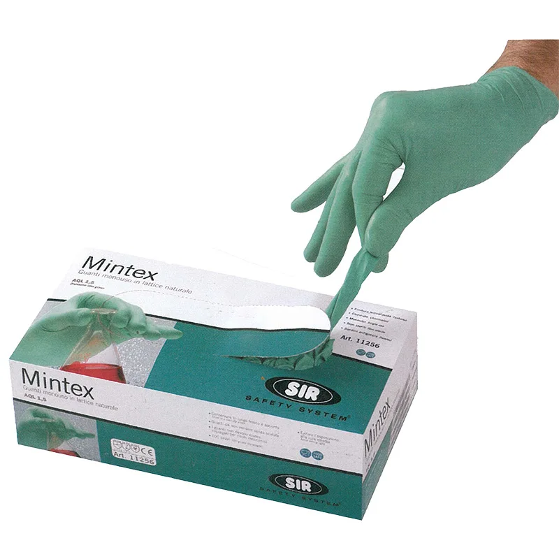 

[Thinking And Sir Safe Protection] Disposable Latex Gloves 11256 Mintex/Italy Import