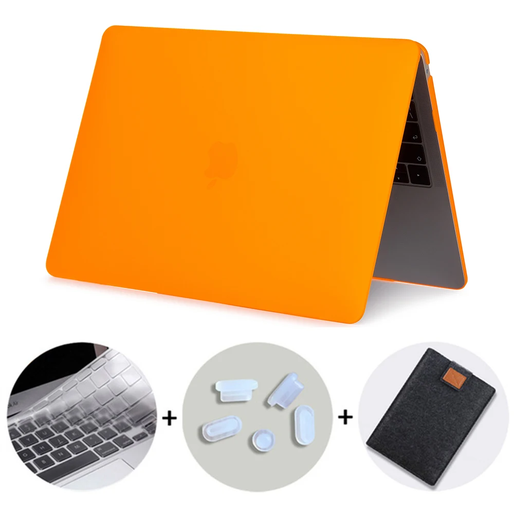 MTT Прозрачный матовый чехол для Macbook Air Pro retina 11 12 13 15 сумка для ноутбука чехол для Apple mac book Air 13,3 дюймов жесткий чехол - Цвет: Orange