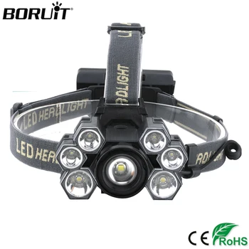 

BORUiT F579 XML T6 LED HeadLamp 5 Modes Zoomable XPE Leds Headlight USB Head Torch 18650 Battery For Fishing Camping Flashlight