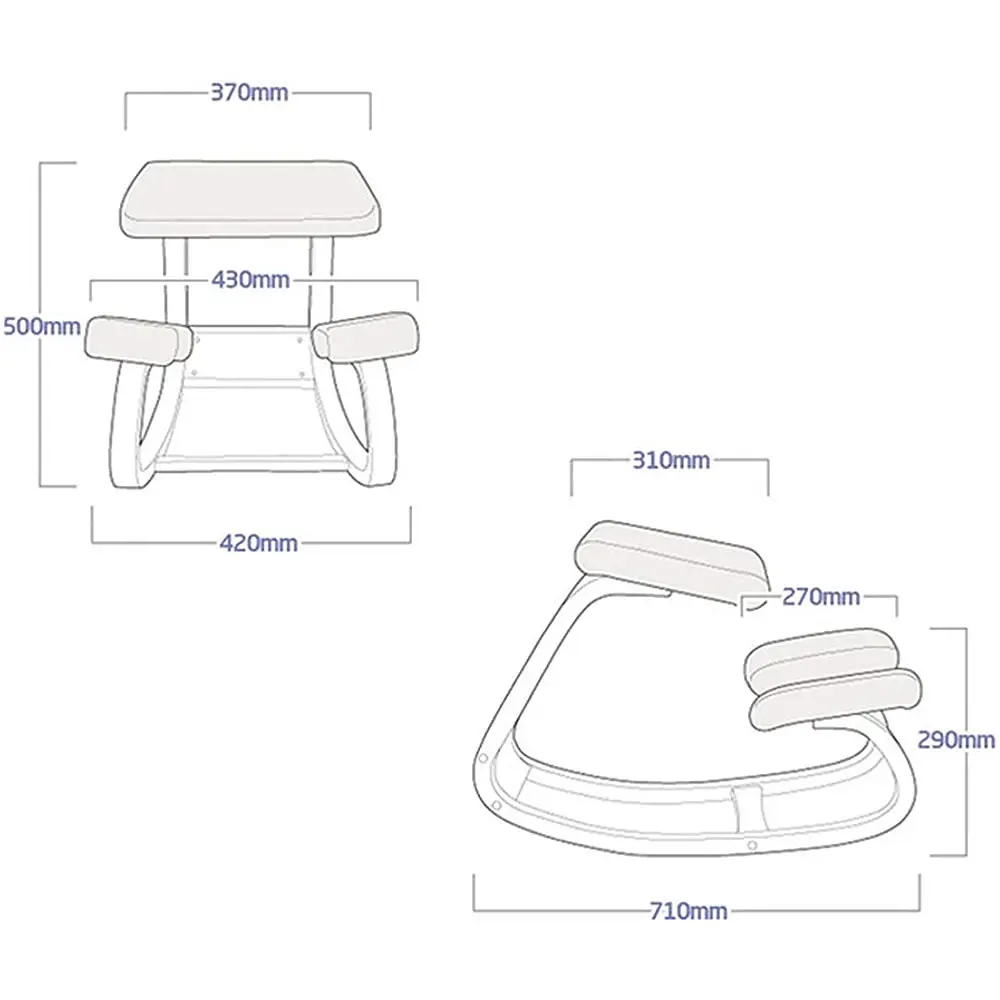 Description Picture 6 of itemL Original Ergonomic Kneeling Chair Stool Home Office Furniture Ergonomic Rocking Wooden Kneeling Computer Posture Chair
