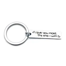 Европа и Америка Горячая DIY нержавеющей стали брелок с надписями я люблю вас большинство пары подвески тег