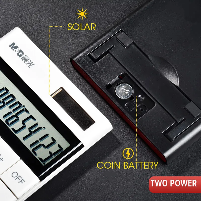 

12-digit Modern Calculator Dual Power M&G Color Caculator Cute Small Solar Calculators Scientic Calculater School exam