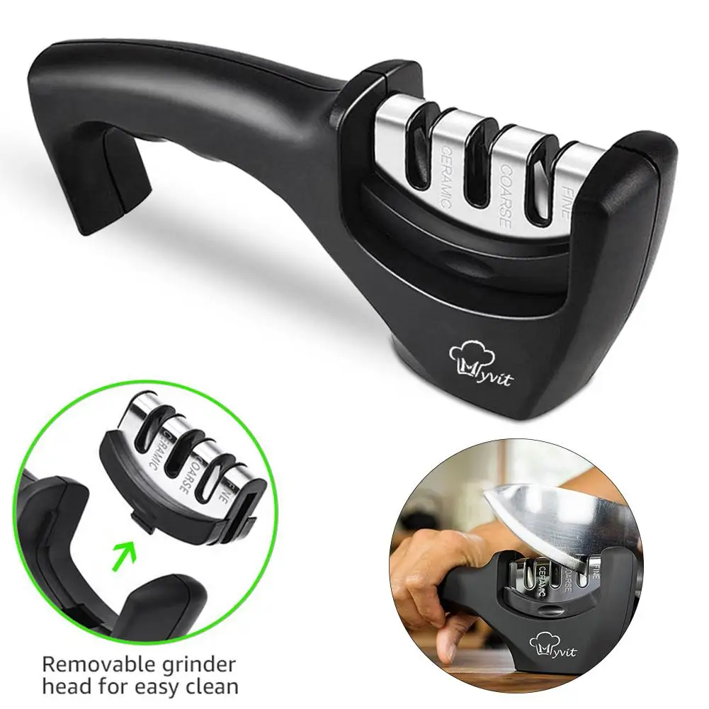 

Myvit Kitchen Knifes Sharpeners 3 Stages Stone Grinder Whetstone Grindstone Kitchen Gadgets