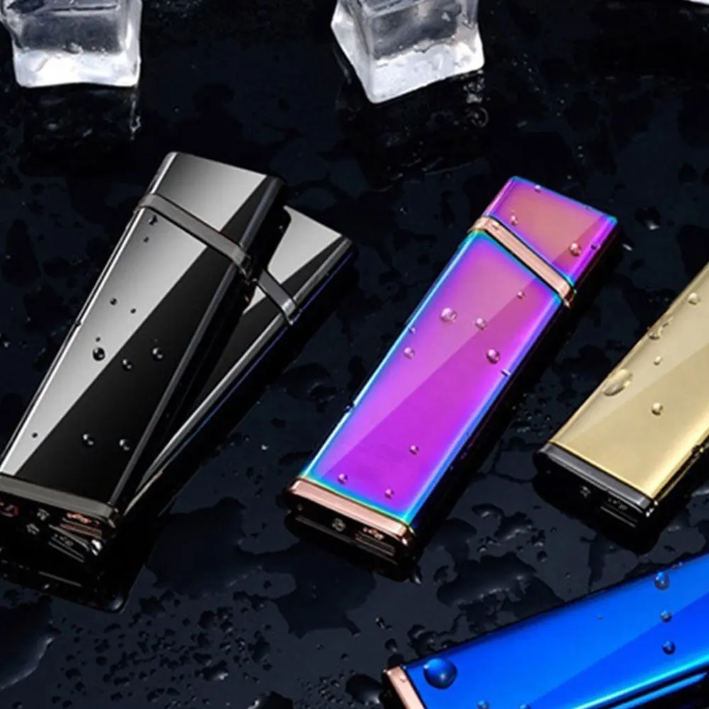 С ПОДАРОЧНОЙ КОРОБКОЙ зажигалка электрическая зажигалка с подключением к USB деликатная интеллектуальная 7,9*2,3*0,5 см цинковый сплав 4 Цвета Огненный Крытый Открытый