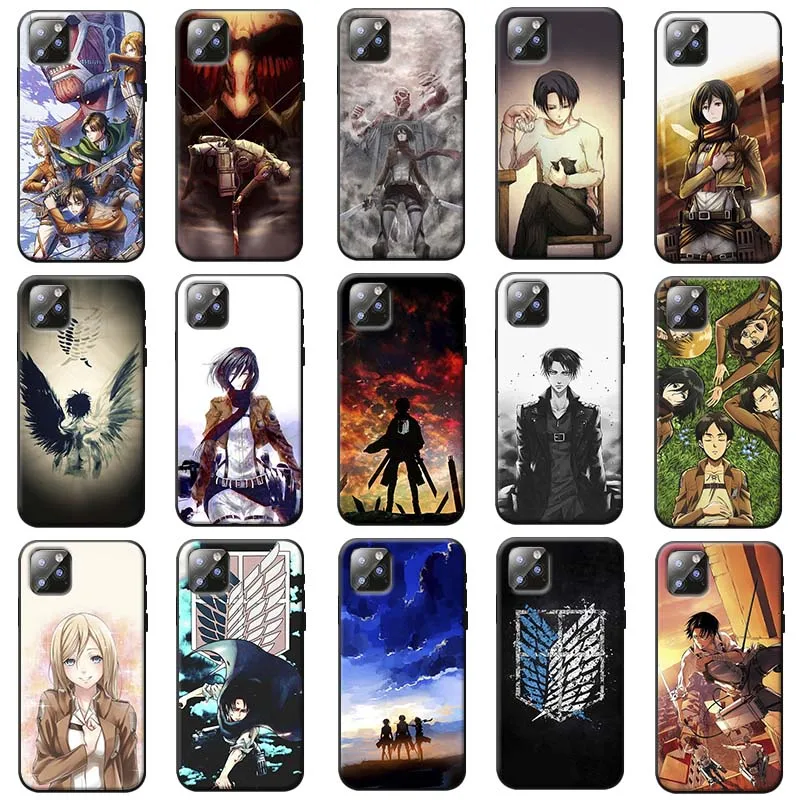 Soft Silicone Phone Case for iPhone 7 11 pro max XR X 6S 8 XS MAX 6 plus SE 5S Attack on Titan |
