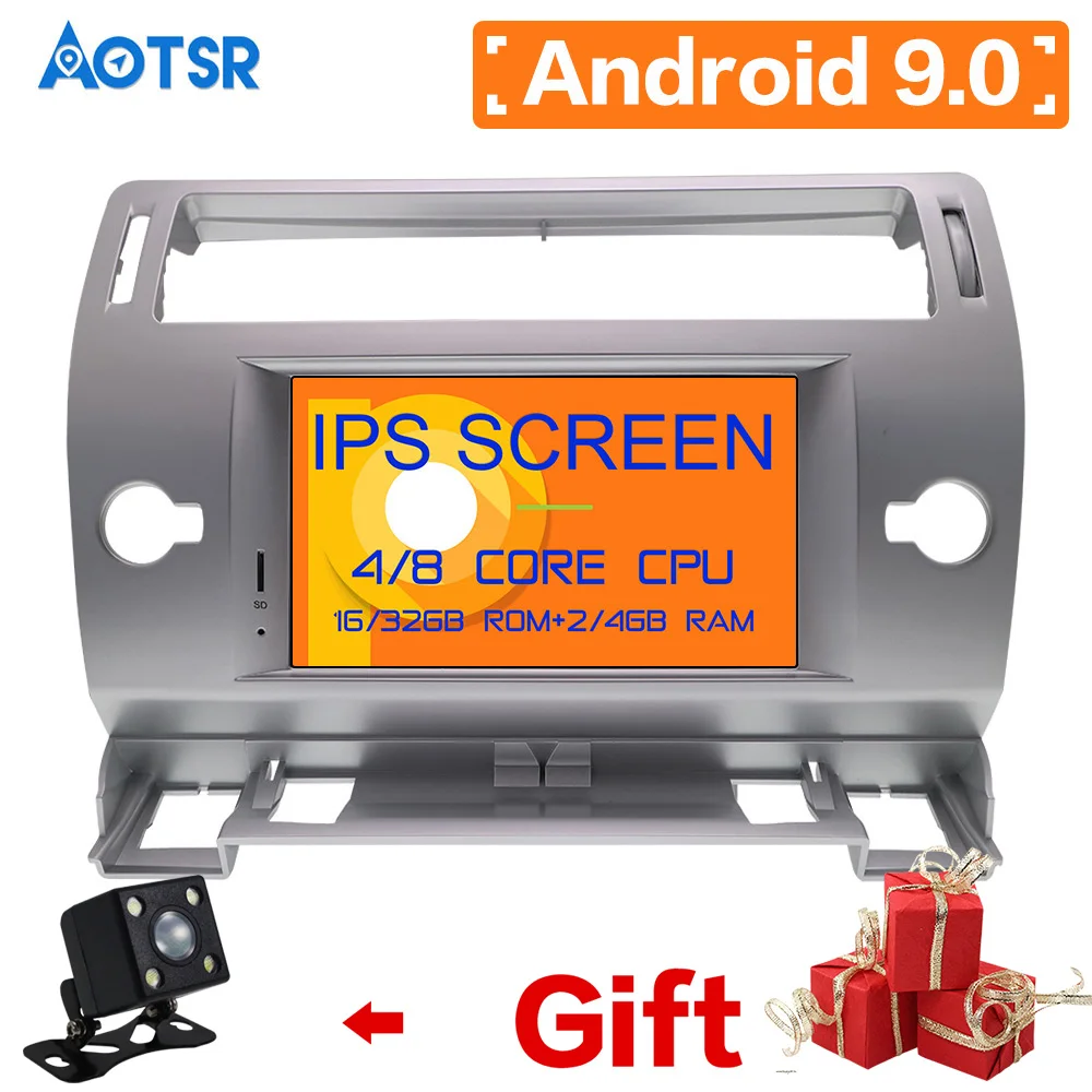 

Android 9 4G+64GB Car DVD Player GPS navigation For Citroen C4 Quatre Triumph 2004-2012 multimedia radio tape recorder head unit