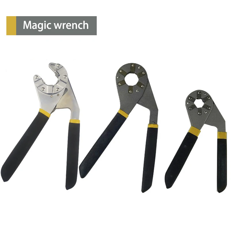 

6"8" Inch Hexagon Hex Wrench Black Adjustable Grip Pliers Spanner Tool Universal Wrench Household Multifunction Magic Wrench