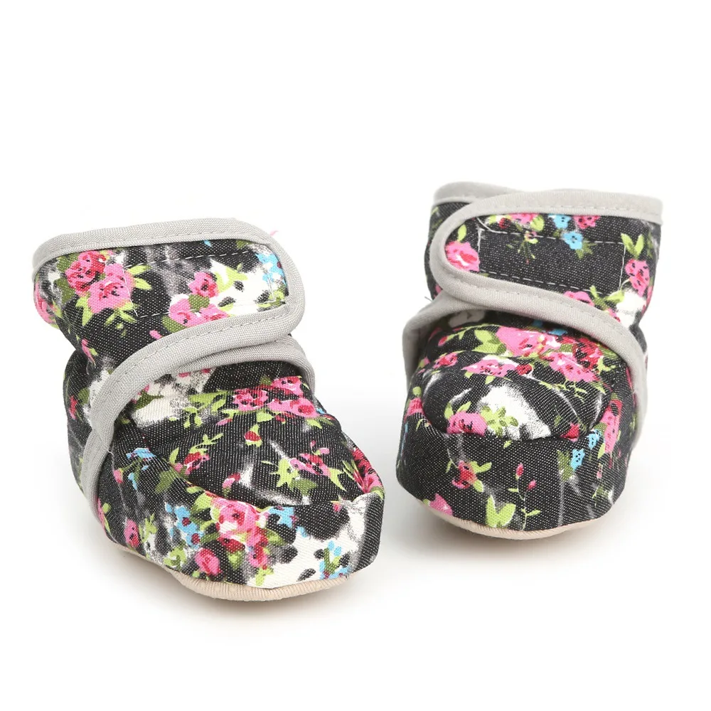 

2019 Spring And Autumn 0-1-Year-Old Cotton Floral-Print Anti-out Feet Warm Breathable Soft Bottom Anti-slip Toddler Shoes