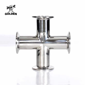 

3/4" 1" 1-1/2" 1-1/2" Pipe OD x 1.5" Tri Clamp Cross 4 Ways Splitter SUS 304 Stainless Sanitary Fitting Homebrew Beer Wine