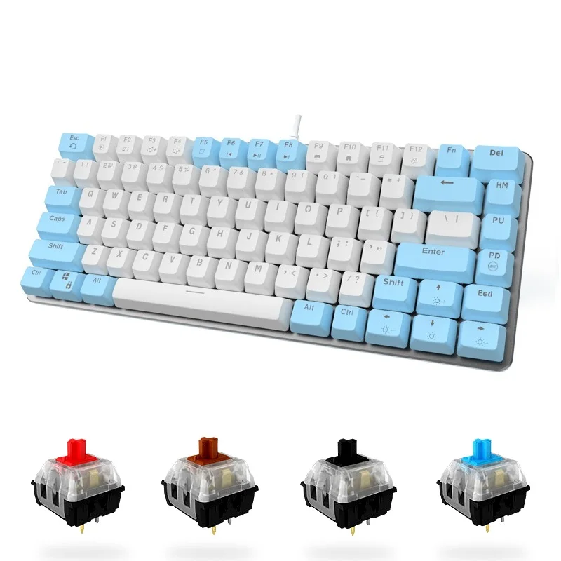 Hot Swap Red/Blue/Brown Shaft Mechanical Keyboard with 82 Keys Mixed Colorful Keycaps Portable Mini | Компьютеры и офис