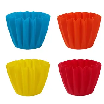 

4PCS Flower Pots Plastic Resin Flowerpot Decor Home Office Desktop Atrificial Flower Fake Plant Pot Flower Planter(Random Color)