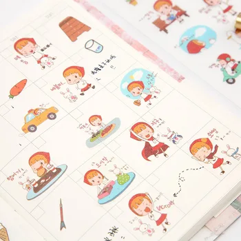 

6Sheets/Set Creative Girls' Daily Life Series Decoration Scrapbooking Stickers Transparent PVC Stationery Planner Stickers