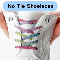 New Elastic Locking Shoelaces Candy color No Tie Shoe laces Sneaker Quick Safety Flats Shoelace Kids and Adult Unisex Lazy laces