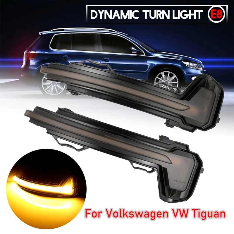 

For VW Volkswagen Tiguan MK2 Touareg MK3 2017-2019 Dynamic LED Turn Signal Light Side Mirror Indicator Amber
