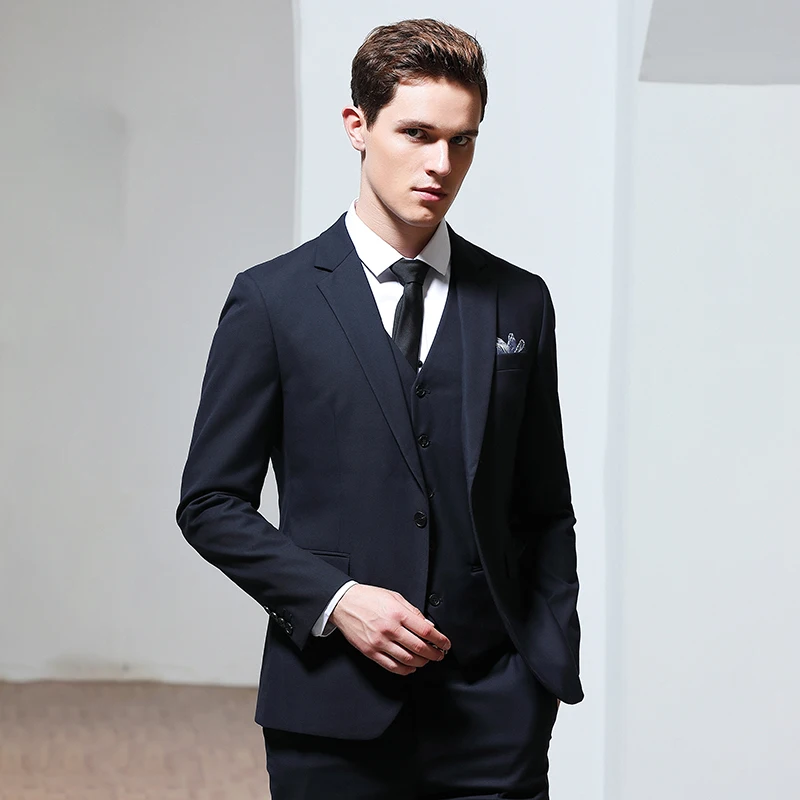 

Slim Fit Tuxedo Men Formal Business Work Wear Suits 3Pcs Set Jacket+Pants+Vest Mens suit Blazer suit men suit 3pcs Groom Male
