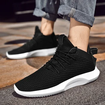 

2020 New Men Shoes Lightweight and Breathable Sneakers For men Zapatillas Hombre Flyknit High Quality Red Men's Casual Shoes